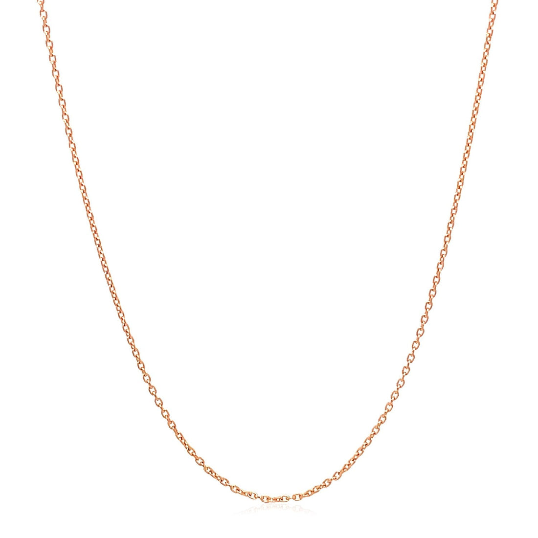 14k Rose Gold Oval Cable Link Chain (0.97 mm) - DestGlow