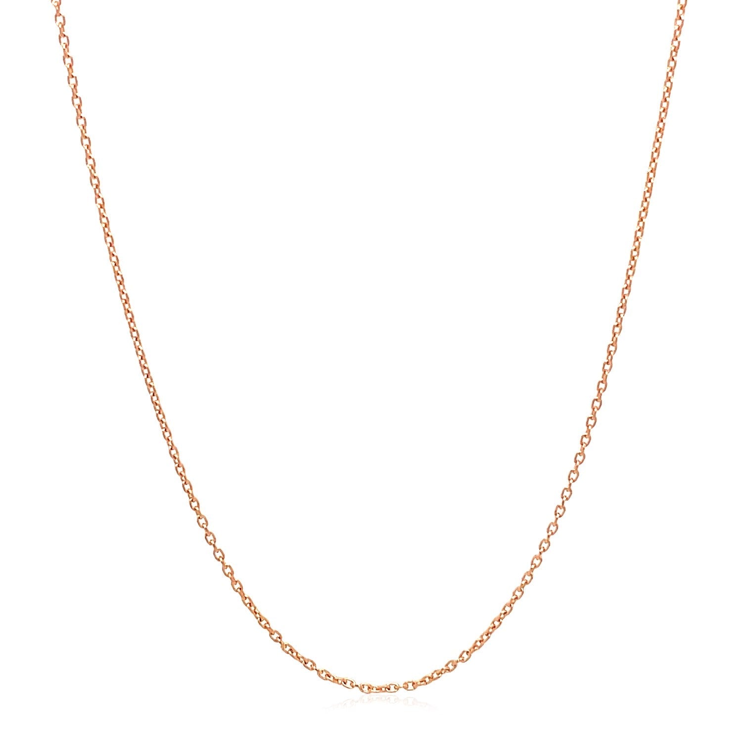 14k Rose Gold Oval Cable Link Chain (0.97 mm) - DestGlow