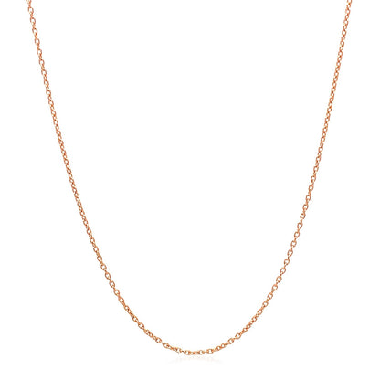 14k Rose Gold Oval Cable Link Chain (0.97 mm) - DestGlow