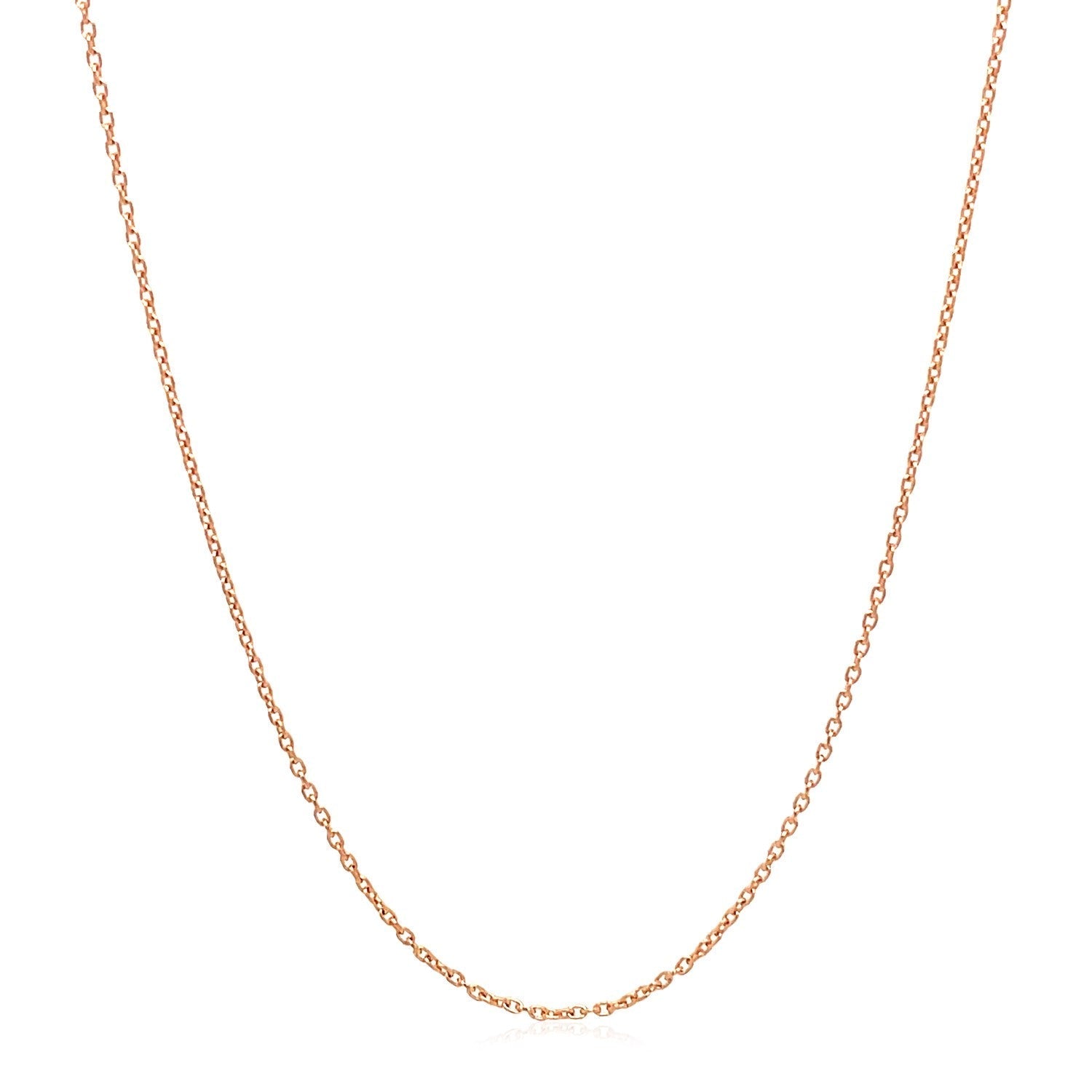 14k Rose Gold Oval Cable Link Chain (0.97 mm) 