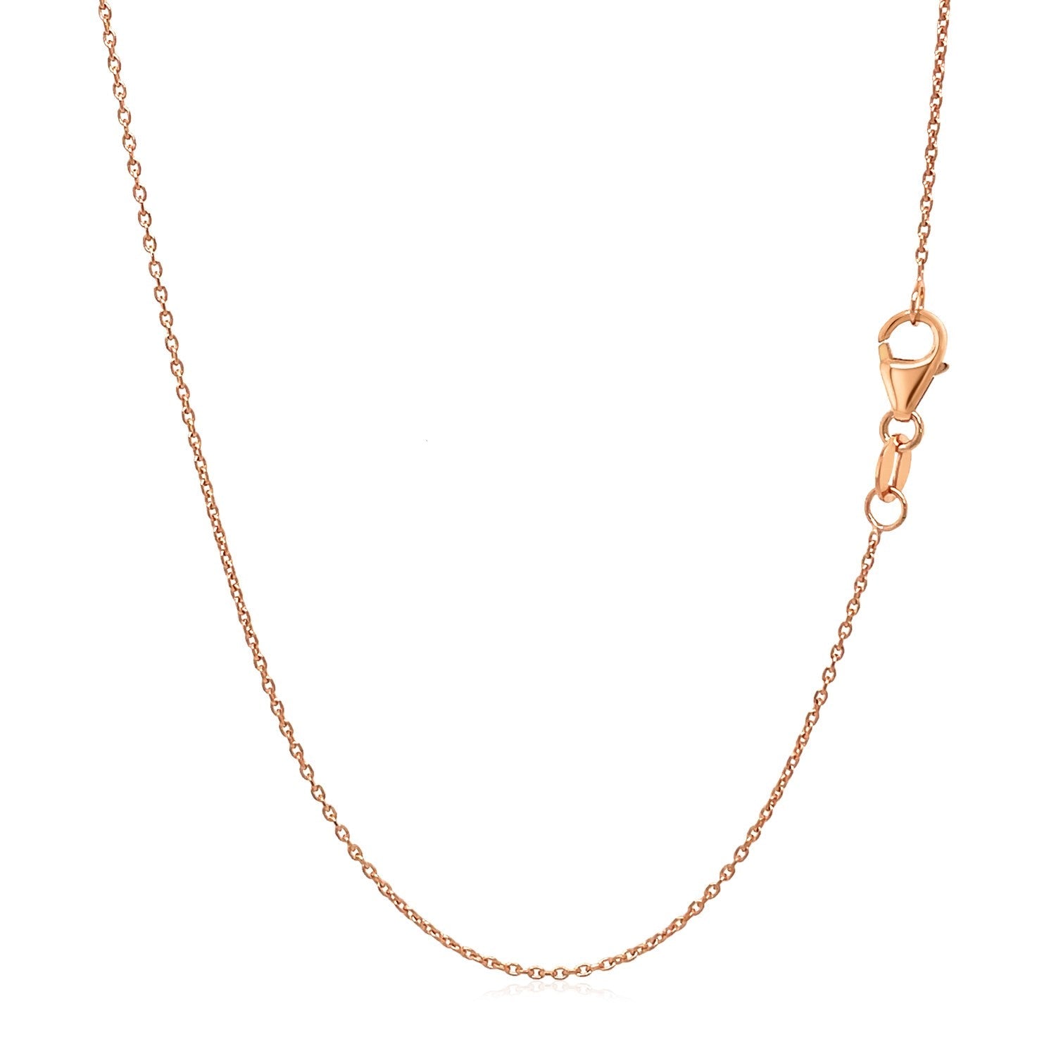 14k Rose Gold Oval Cable Link Chain (0.97 mm) - DestGlow
