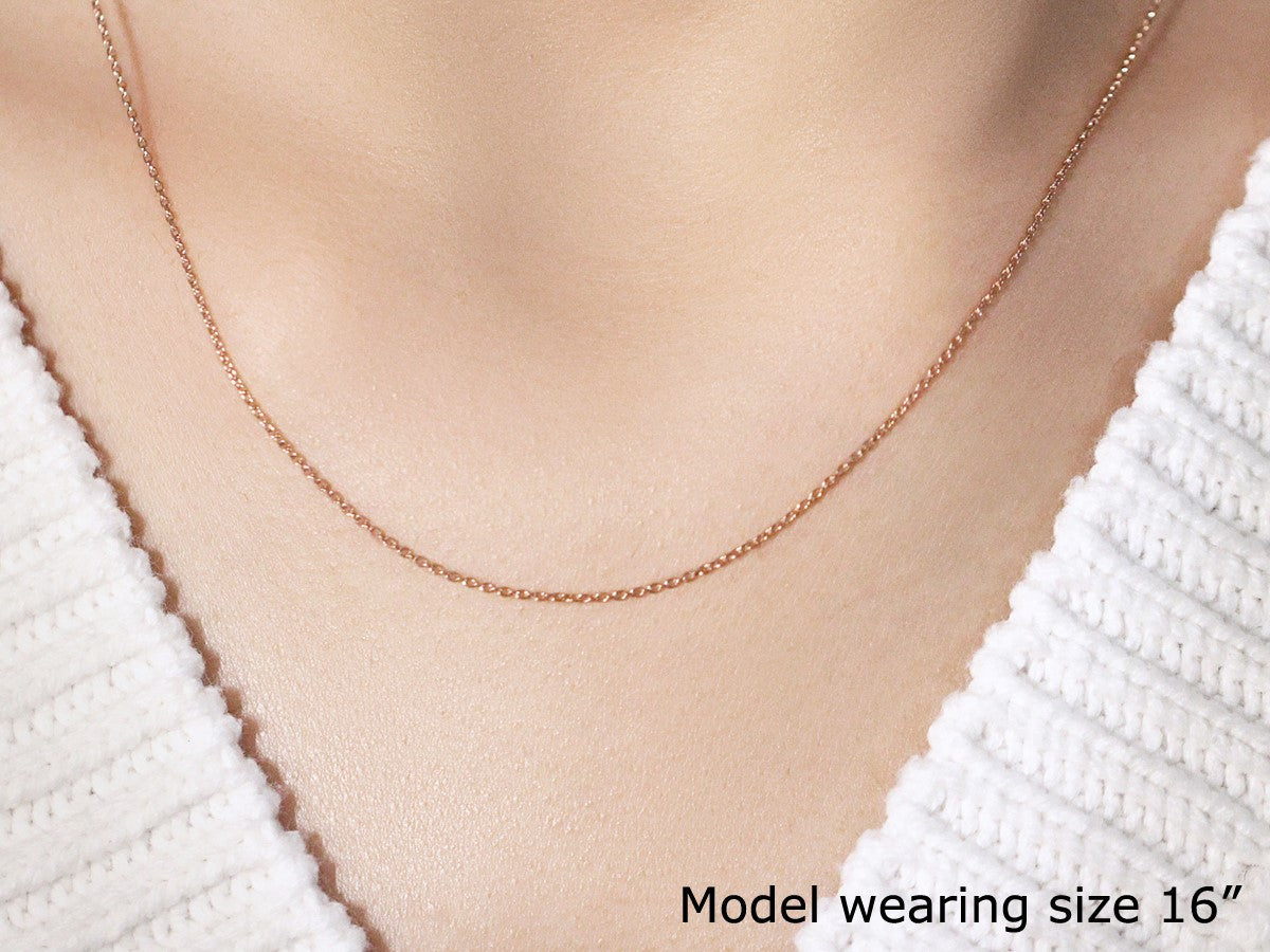 14k Rose Gold Oval Cable Link Chain 0.97mm by Bids.com