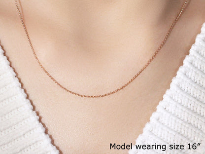 14k Rose Gold Oval Cable Link Chain 0.97mm by Bids.com