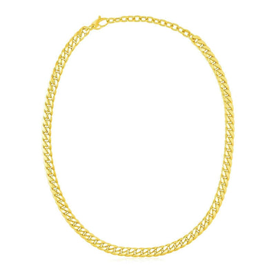 14k Yellow Gold Cuban Chain Choker Necklace