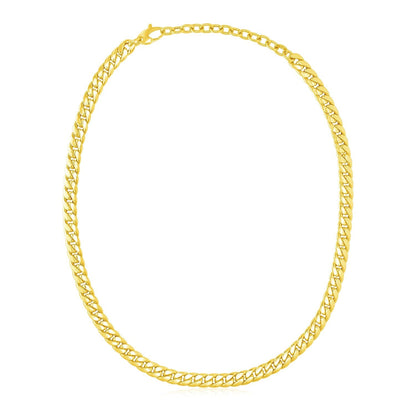 14k Yellow Gold Cuban Chain Choker Necklace 