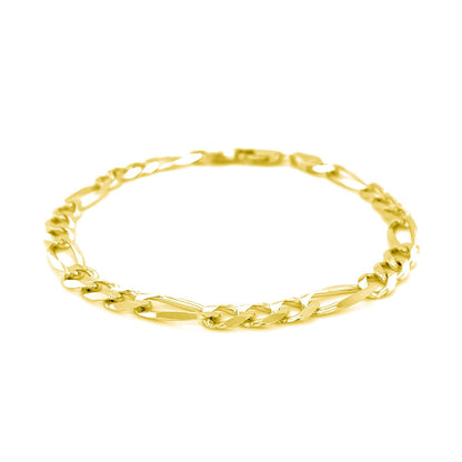 6.0mm 14k Yellow Gold Solid Figaro Bracelet by Bids.com