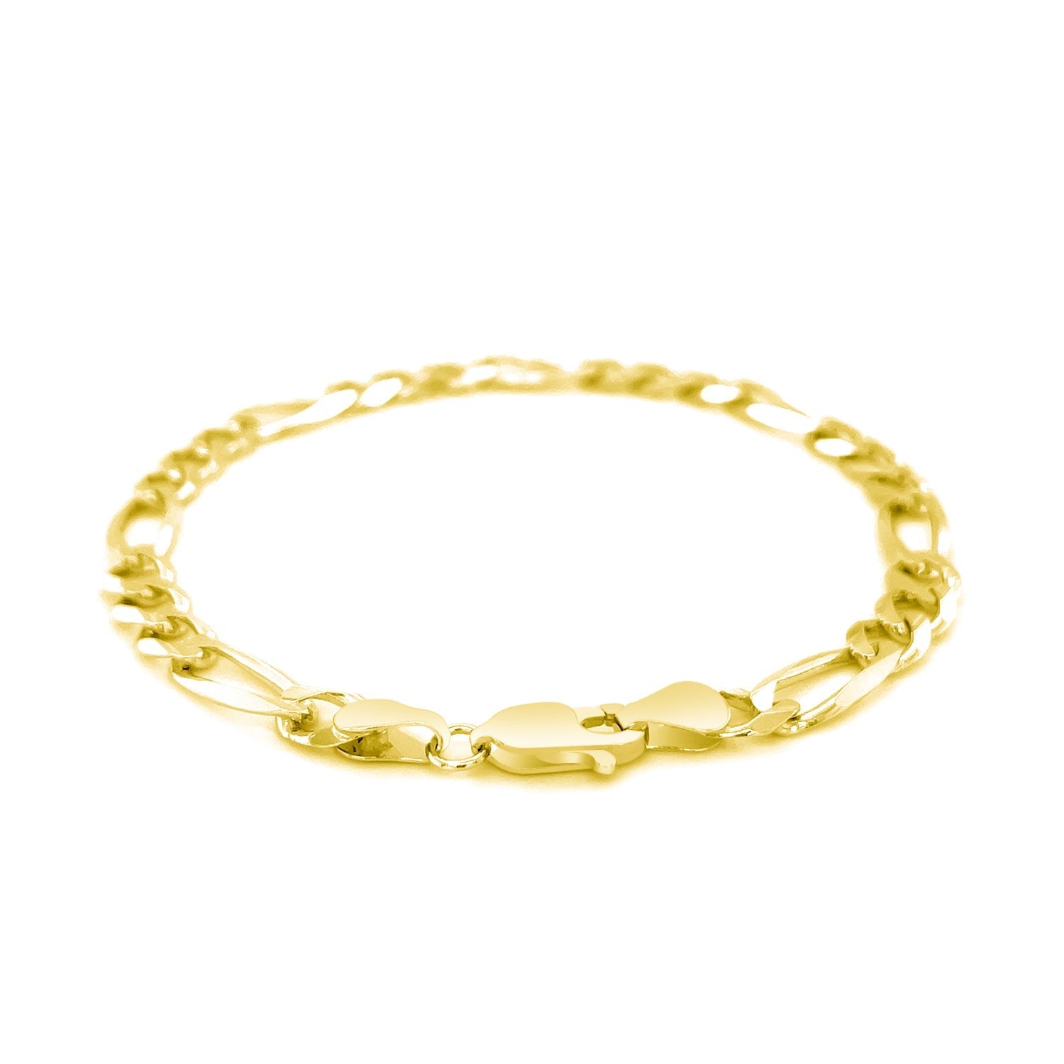 6.0mm 14k Yellow Gold Solid Figaro Bracelet by Bids.com