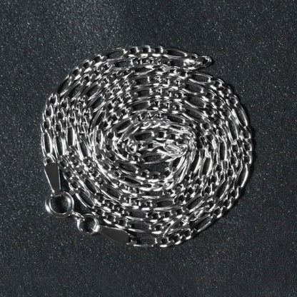 14k White Gold Solid Figaro Chain 1.9mm