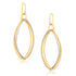 14k Two Tone Gold Textured Triple Oval Shape Drop Earrings - earrings