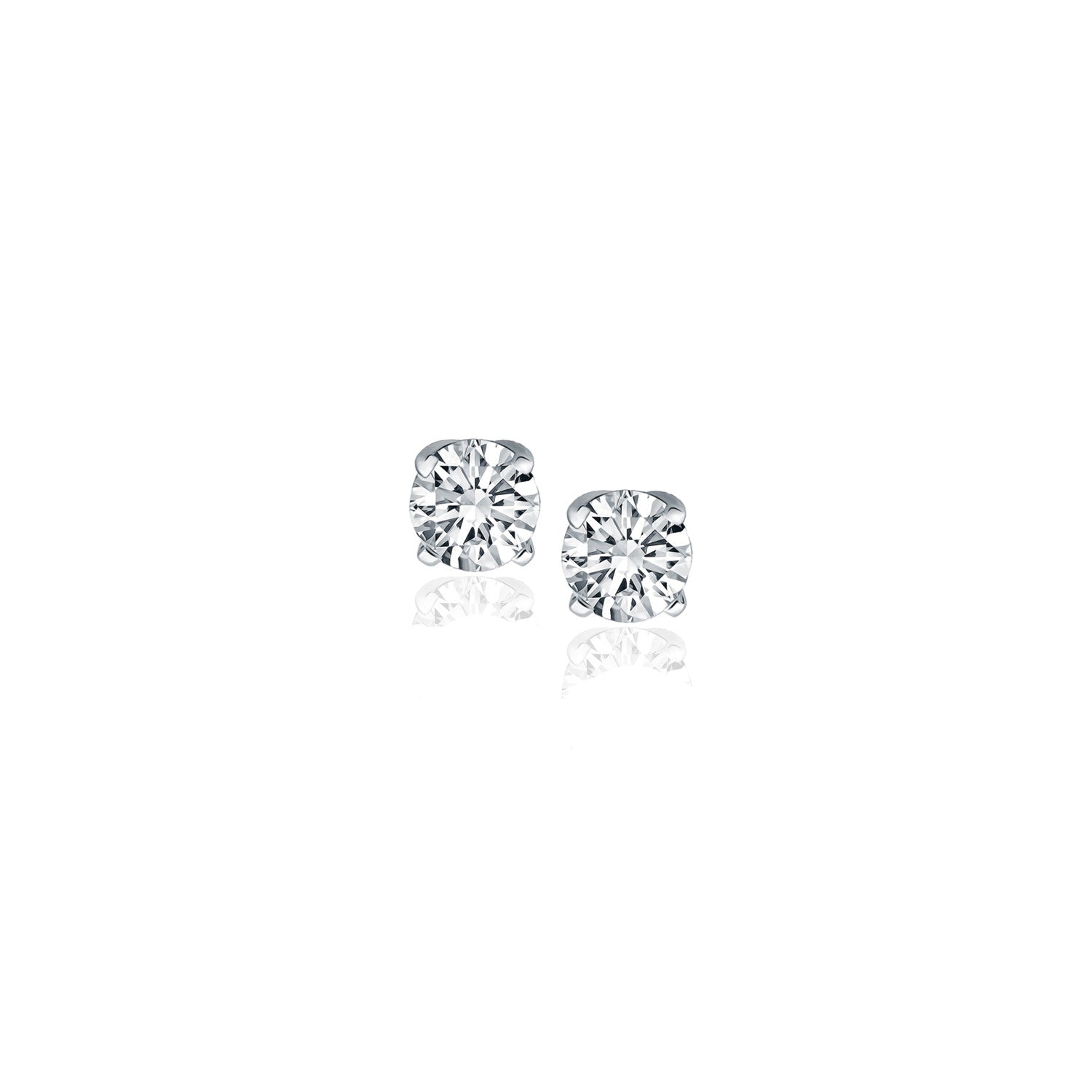 14k White Gold Diamond Four Prong Stud Earrings (1/4 cttw) by Bids.com