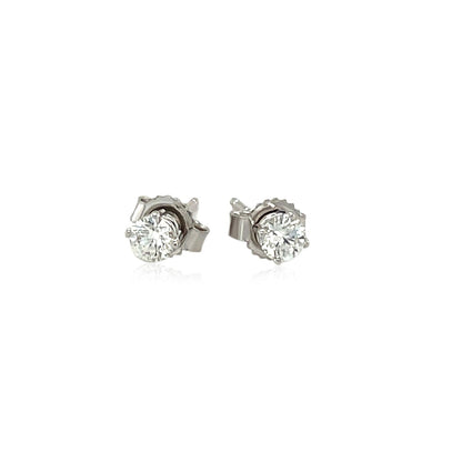 14k White Gold Diamond Four Prong Stud Earrings (1/4 cttw) by Bids.com