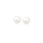 14k Yellow Gold Freshwater Cultured White Pearl Stud Earrings (6mm) - earrings