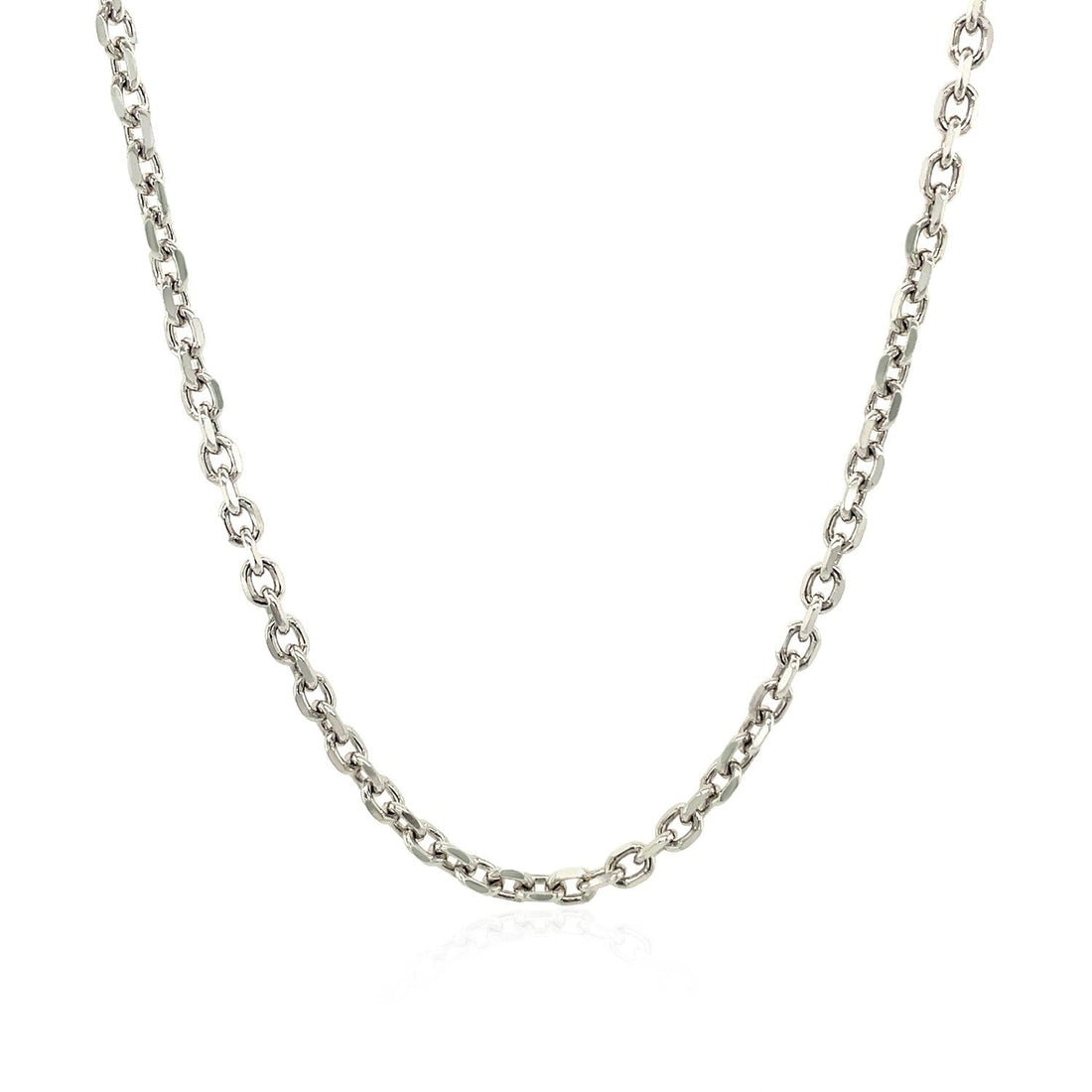 Sterling Silver Rhodium Plated Cable Chain (2.75 mm) - DestGlow
