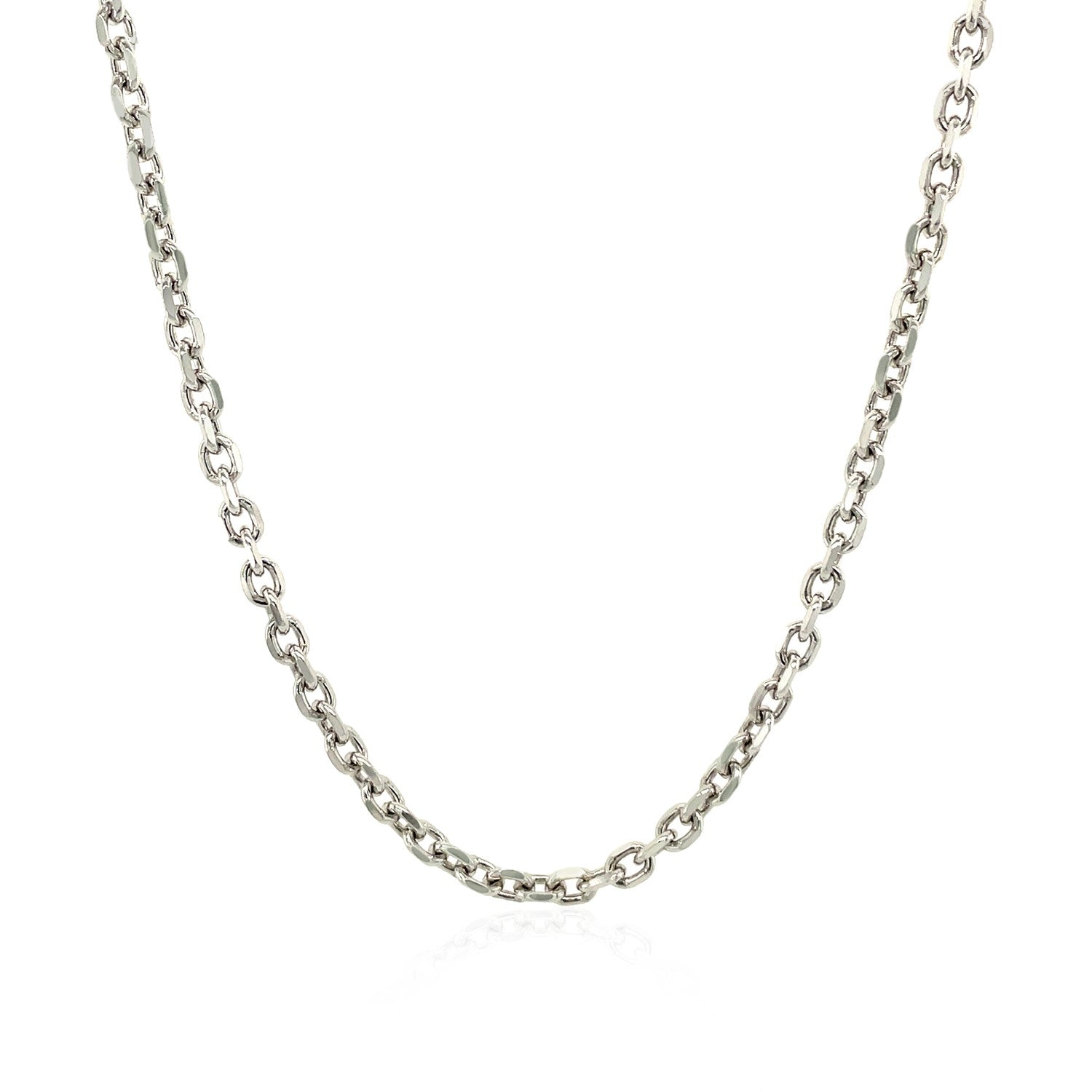 Sterling Silver Rhodium Plated Cable Chain (2.75 mm) - DestGlow