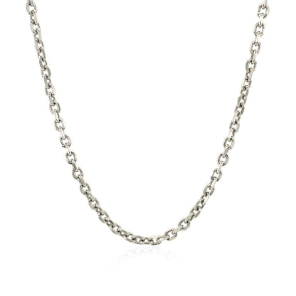 Sterling Silver Rhodium Plated Cable Chain (2.75 mm) - DestGlow