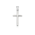 14k White Gold High Polish Cross Pendant - necklaces