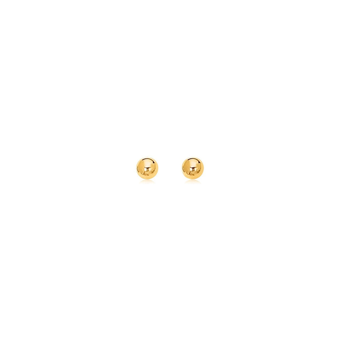 14k Yellow Gold Polished Round Stud Earrings(3mm) - earrings