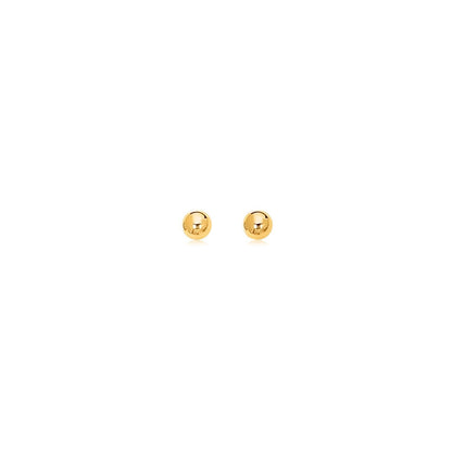 14k Yellow Gold Polished Round Stud Earrings(3mm) - earrings