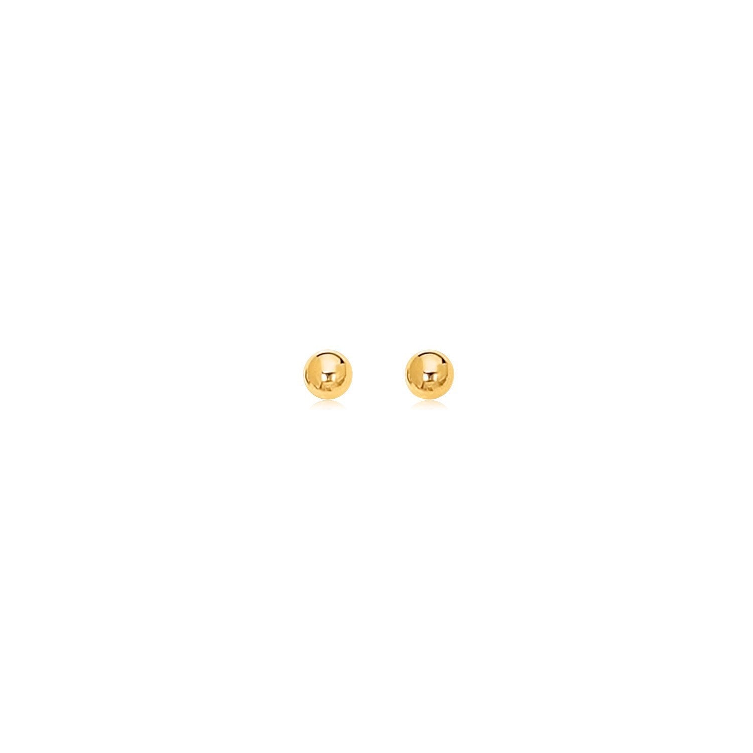 14k Yellow Gold Polished Round Stud Earrings by Bids.com