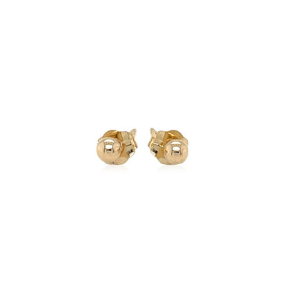 14k Yellow Gold Polished Round Stud Earrings by Bids.com
