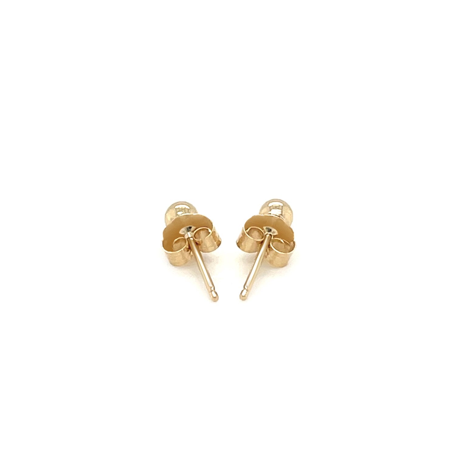 14k Yellow Gold Polished Round Stud Earrings by Bids.com