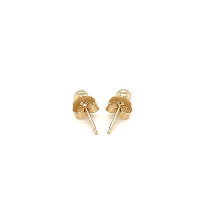14k Yellow Gold Polished Round Stud Earrings by Bids.com