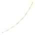 14k Tri Color Gold Station Bracelet with Textured Beads 