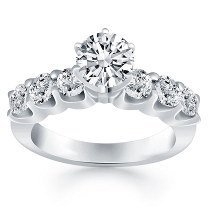 14k White Gold Shared Prong Diamond Engagement Ring by Bids.com