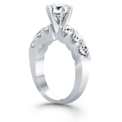 14k White Gold Shared Prong Diamond Engagement Ring by Bids.com