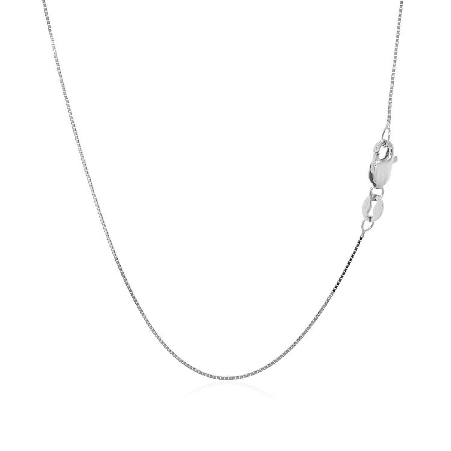 14k White Gold Classic Box Chain 0.6mm by Bids.com