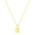 14k Yellow Gold Padlock Necklace by Avera Group