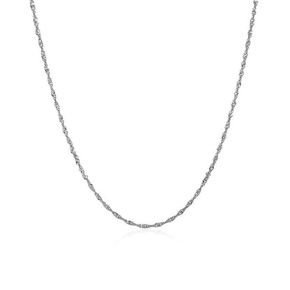 14k White Gold Singapore Chain (1.10 mm) - DestGlow