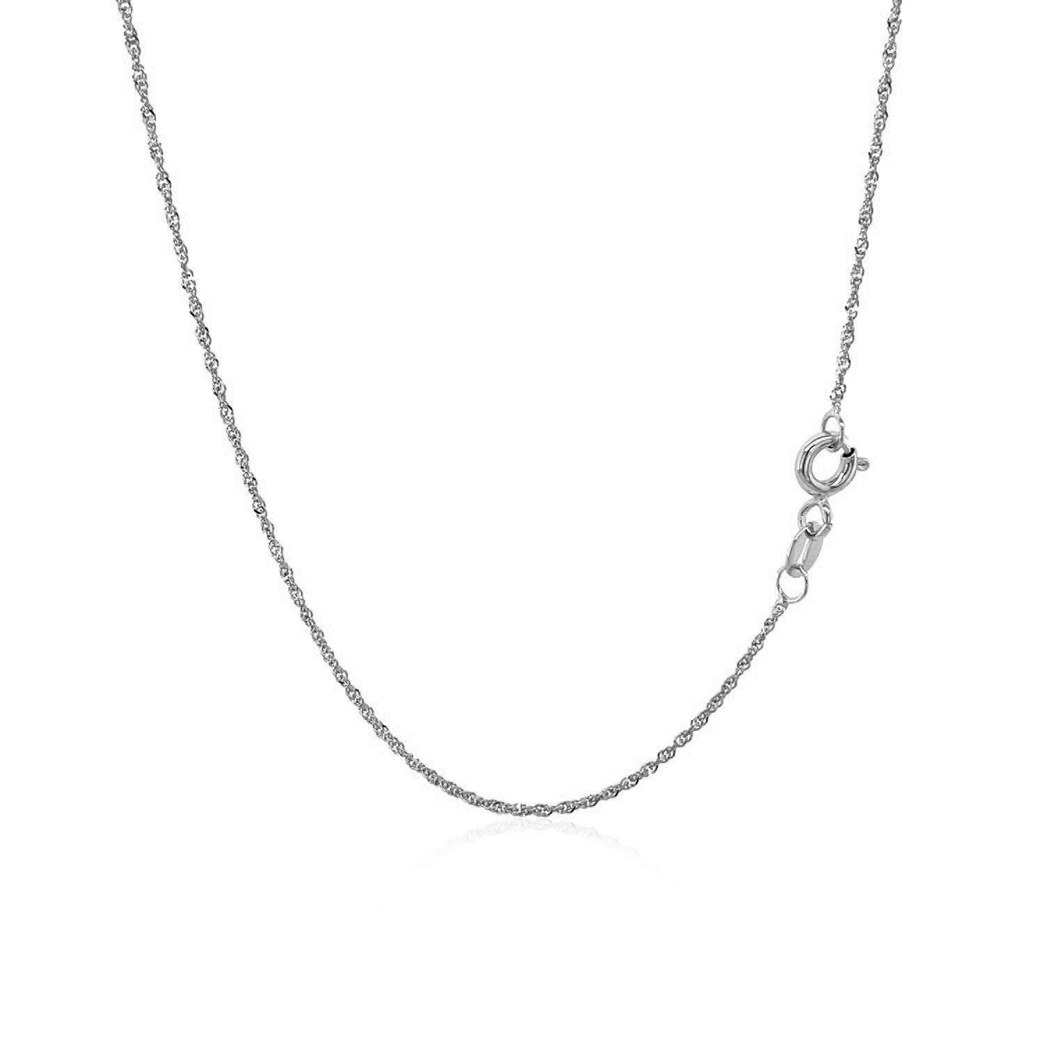 14k White Gold Singapore Chain 1.0mm - DestGlow
