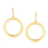 14k Yellow Gold Flat Open Tube Round Earrings 