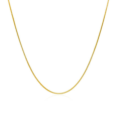 14k Yellow Gold Round Snake Chain (0.90 mm)