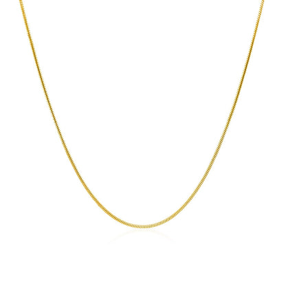 14k Yellow Gold Round Snake Chain (0.90 mm) 