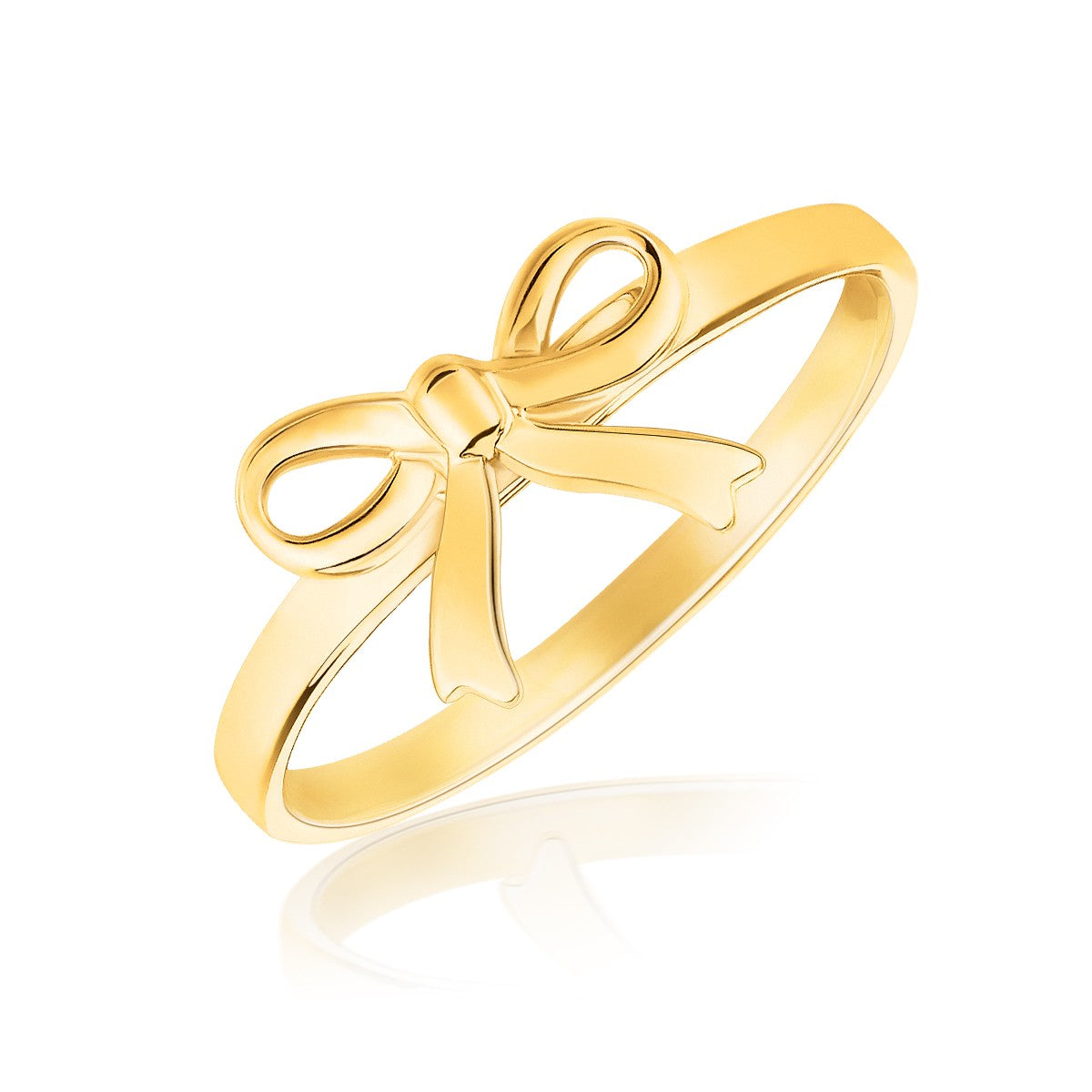 14k Yellow Gold Bow Ring - rings