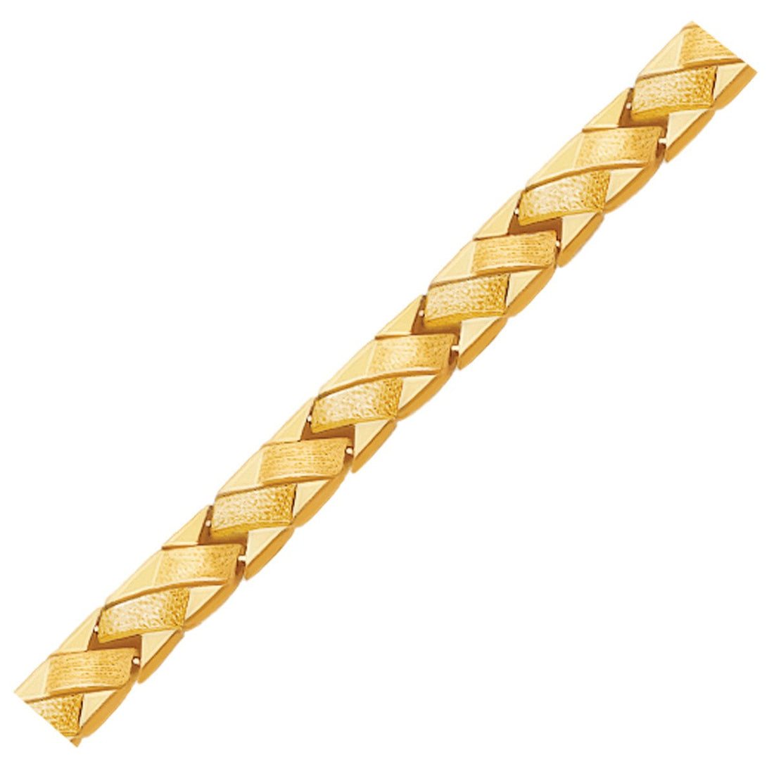 14k Yellow Gold Fancy Basket Weave Line Bracelet (4.85 mm) 