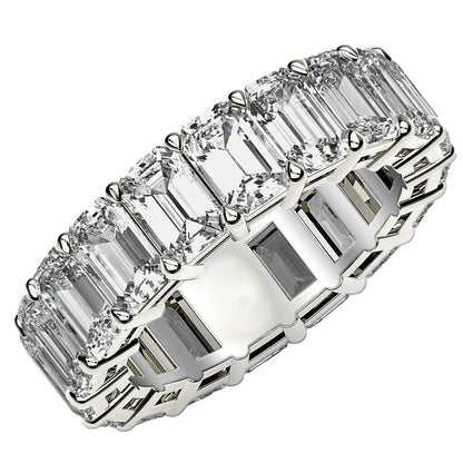 Emerald Cut Lab Grown Diamond Eternity Ring in 14k White Gold (8 cttw FG/VS2) by Bids.com