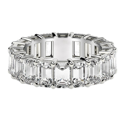 Emerald Cut Lab Grown Diamond Eternity Ring in 14k White Gold (8 cttw FG/VS2) by Bids.com