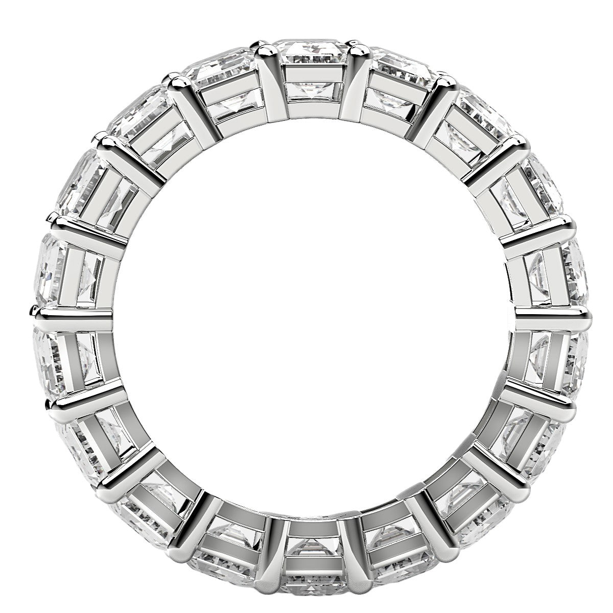 Emerald Cut Lab Grown Diamond Eternity Ring in 14k White Gold (8 cttw FG/VS2) by Bids.com