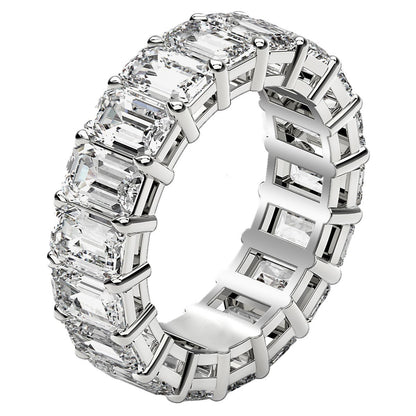 Emerald Cut Lab Grown Diamond Eternity Ring in 14k White Gold (8 cttw FG/VS2) by Bids.com