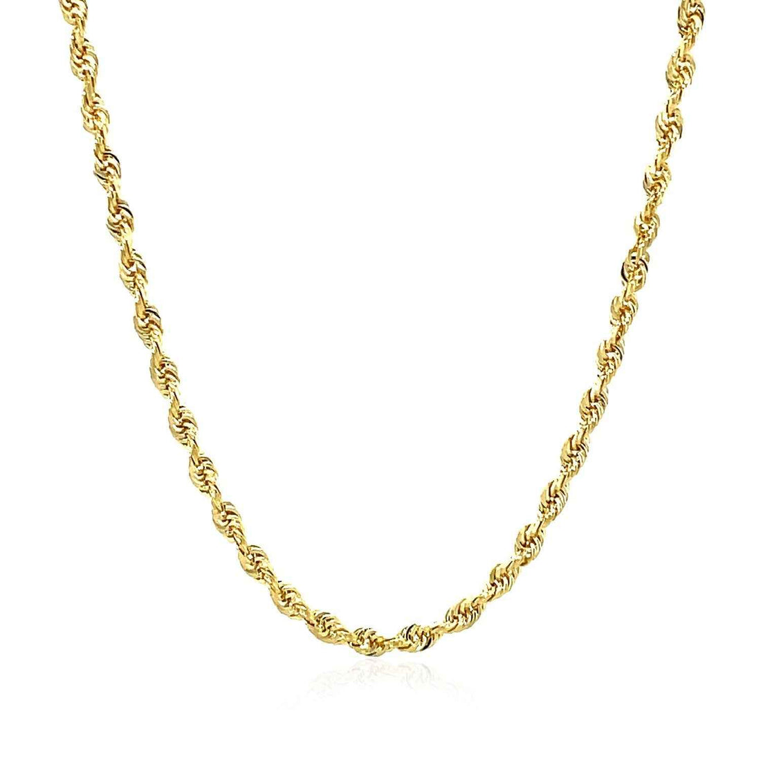 14k Yellow Gold Solid Diamond Cut Rope Chain (2.75 mm)