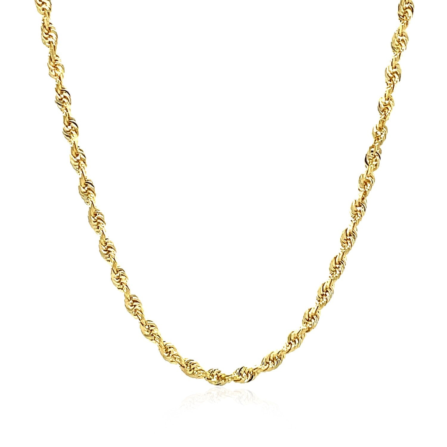 2.75mm 14k Yellow Gold Solid Diamond Cut Rope Chain by Bids.com