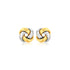 14k Two Tone Gold Square Love Knot Stud Earrings - earrings