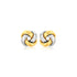 14k Two Tone Gold Square Love Knot Stud Earrings by Avera Group