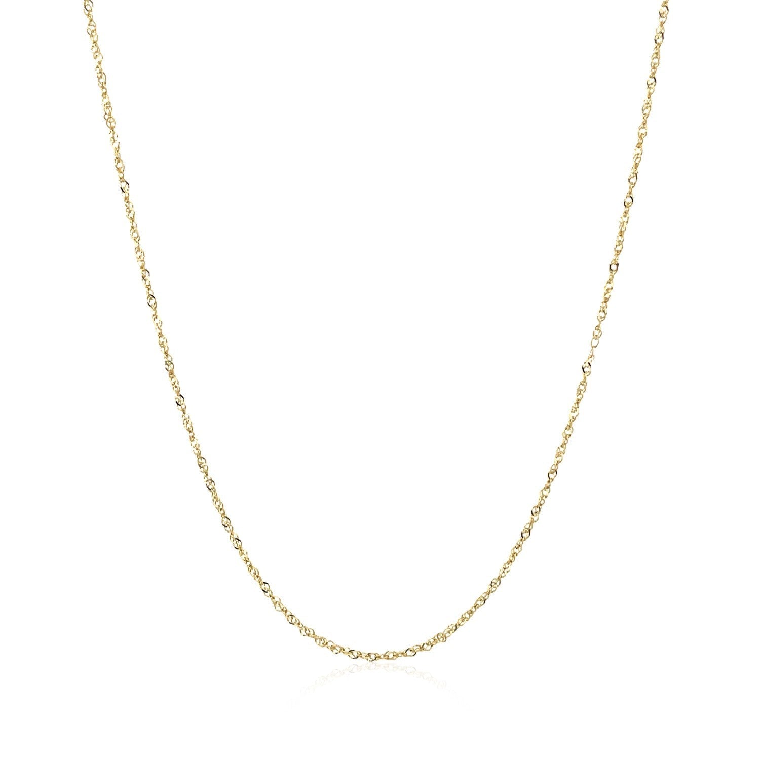 14k Yellow Gold Singapore Chain 0.8mm (0.81 mm) - DestGlow
