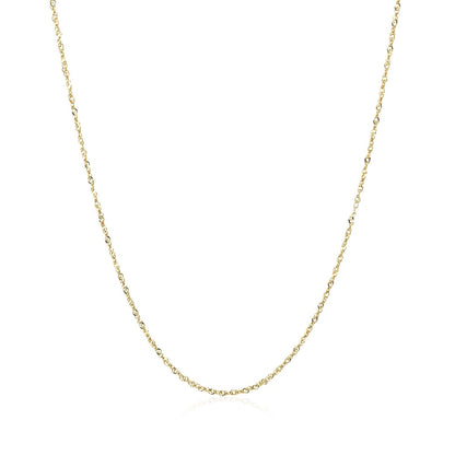 14k Yellow Gold Singapore Chain 0.8mm (0.81 mm) - DestGlow