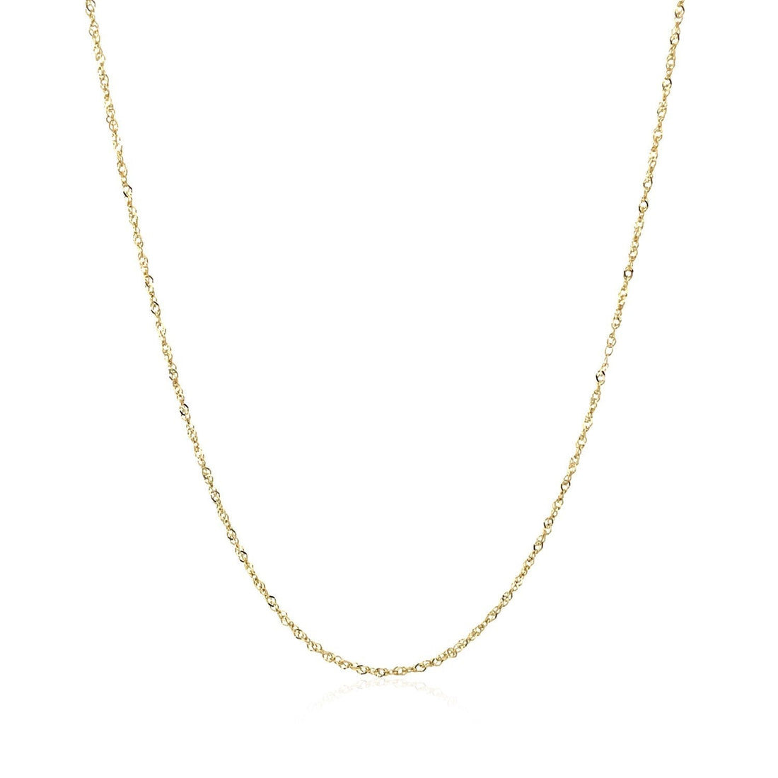 14k Yellow Gold Singapore Chain 0.8mm (0.81 mm) 
