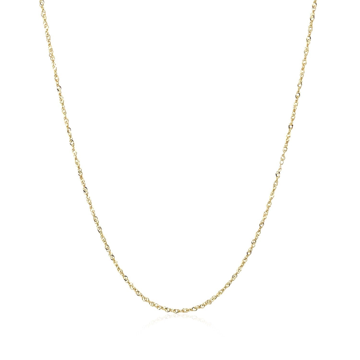 14k Yellow Gold Singapore Chain 0.8mm (0.81 mm) 